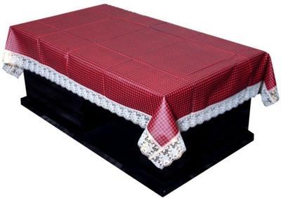 Dakshya Industries Checkered 6 Seater Table Cover(Red, PVC (Polyvinyl Chloride))