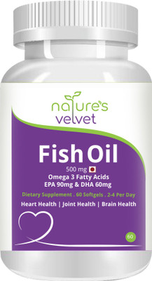 

Natures Velvet Lifecare Natures Velvet Omega 3 Fish Oil (500mg) - 60 Softgels pack of 1(60 No)