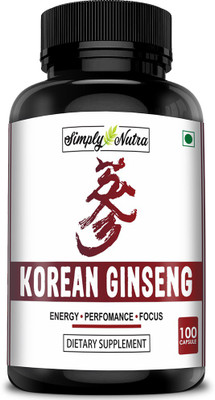 

Simply Nutra Korean Ginseng for Energy and Stress 500mg Capsules - 100 Capsules(100 No)