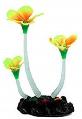 

SRI Glowing Effect Artificial Flower Decor Plant for Aquarium Fish Tank (Yellow) Crushed Coral Planted Substrate(Yellow)