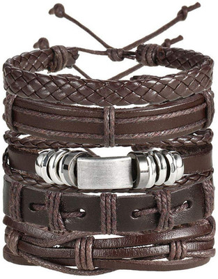 ZIVOM Leather Bracelet Set(Pack of 5)
