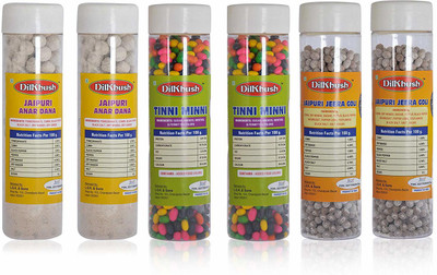 

Indian Platter Jaipuri Anardana, Jaipuri Tinni Minni and Jaipuri Jeera Goli, 1.4 kg (Combo of 6) Sweet Mouth Freshener(Pack of 6)