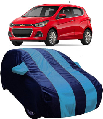 AUCTIMO Car Cover For Chevrolet Spark (With Mirror Pockets)(Blue)