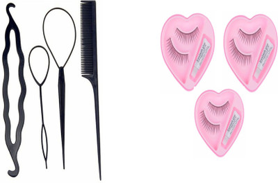 

S R Enterprises hair false eyelashes and diy kit juda maker [pack of 7pcs](Set of 7)