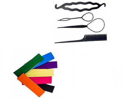 

S R Enterprises hair head bands simple daily use and juda maker diy kit [pack of 11pcs](Set of 11)