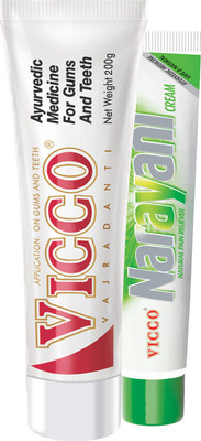 

Vicco Tooth Paste(Vajradanti Paste)-200g+Narayani Pain Relief Cream-30g(Set of 2)