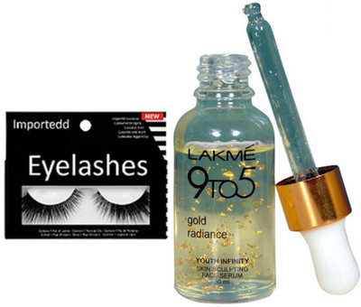 

Importedd eyelashes,lakme 9to5 serum(Set of 2)