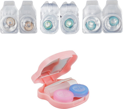 

Optify Combo Pack Monthly Color Contact Lens With Travel Kit Monthly Contact Lens(1, Aqua-Brown-Green Turquoise, Pack of 3)