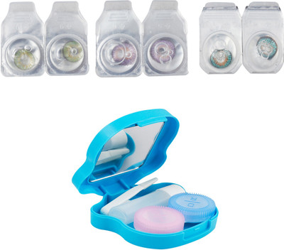 

Optify Combo Pack Monthly Color Contact Lens With Travel Kit Monthly Contact Lens(1, Green Turquoise-Green-Violet, Pack of 3)