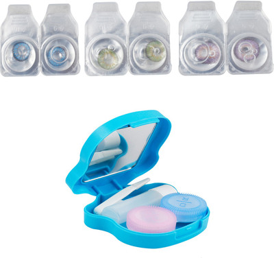 

Optify Combo Pack Monthly Color Contact Lens With Travel Kit Monthly Contact Lens(1, Violet-Blue-Green, Pack of 3)