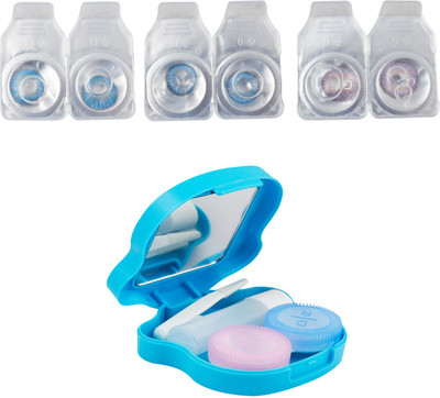 

Optify Combo Pack Monthly Color Contact Lens With Travel Kit Monthly Contact Lens(1, Violet-Blue-Light Blue, Pack of 3)