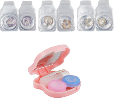 

Optify Combo Pack Monthly Color Contact Lens With Travel Kit Monthly Contact Lens(1, Grey-Violet-Brown, Pack of 3)