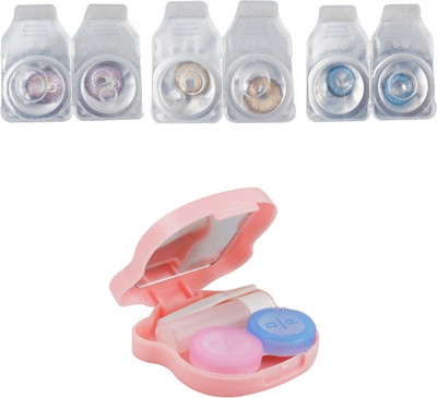 

Optify Combo Pack Monthly Color Contact Lens With Travel Kit Monthly Contact Lens(1, Blue-Violet-Brown, Pack of 3)