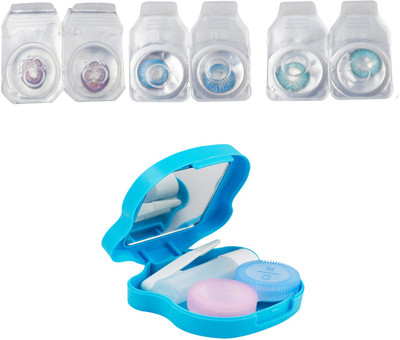 

Optify Combo Pack Monthly Color Contact Lens With Travel Kit Monthly Contact Lens(1, Aqua-Violet-Light Blue, Pack of 3)