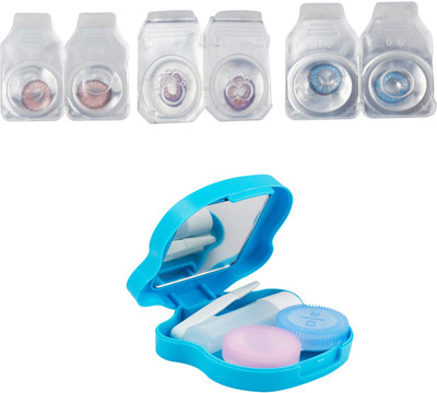 

Optify Combo Pack Monthly Color Contact Lens With Travel Kit Monthly Contact Lens(1, Blue-Pink-Violet, Pack of 3)