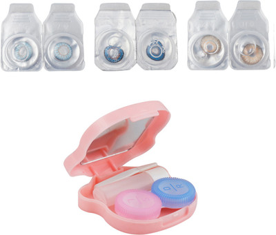 

Optify Combo Pack Monthly Color Contact Lens With Travel Kit Monthly Contact Lens(1, Brown-Light Blue-Blue, Pack of 3)