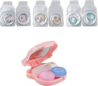 

Optify Combo Pack Monthly Color Contact Lens With Travel Kit Monthly Contact Lens(1, Aqua-Violet-Brown, Pack of 3)