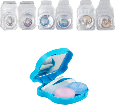 

Optify Combo Pack Monthly Color Contact Lens With Travel Kit Monthly Contact Lens(1, Brown-Violet-Light Blue, Pack of 3)
