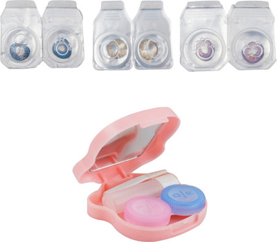 

Optify Combo Pack Monthly Color Contact Lens With Travel Kit Monthly Contact Lens(1, Violet-Blue-Honey, Pack of 3)