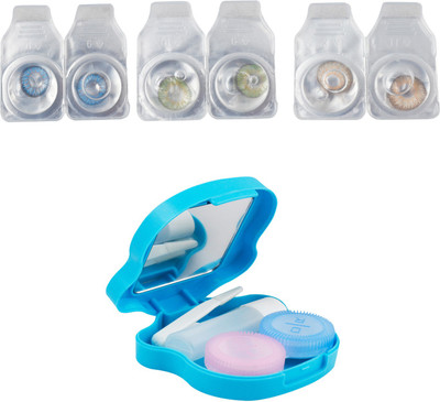 

Optify Combo Pack Monthly Color Contact Lens With Travel Kit Monthly Contact Lens(1, Brown-Blue-Green, Pack of 3)