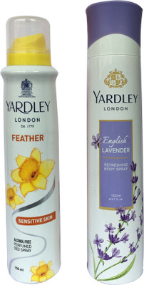 

Yardley London Feather and English lavender (pack of 2) Perfume Body Spray - For Women(150 ml, Pack of 2)