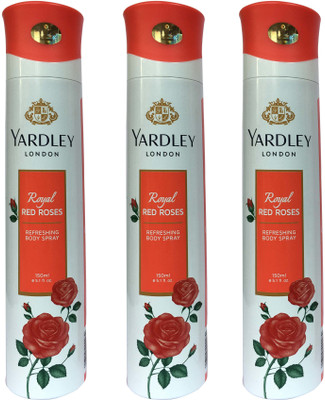 

Yardley London Royal Red Rose (pack of 3) Body Spray - For Women(150 ml, Pack of 3)