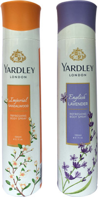 Yardley London English Lavender and Imperial sandalwood (pack of 2) Perfume Body Spray - For Women(150 ml, Pack of 2)
