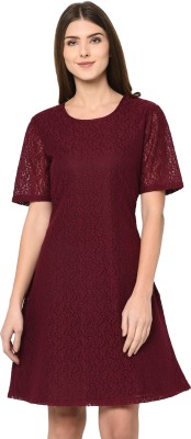 vashist Women A-line Maroon Dress