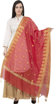 A R SILK Cotton Blend Self Design Women Dupatta