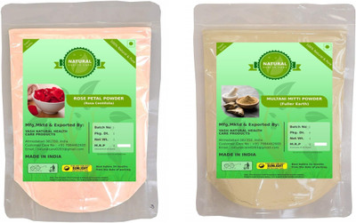 

Fedele Natural Herbal Rose Petals (ROSA CENTIFOLIA) or Multani Mitti (Fullers Earth) Powder For Remove Sun Tan or Glowing Pink Skin Naturally - pack of 2 (454 G)(454 g)
