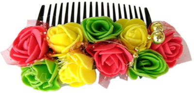 

Unique Indian Crafts Party Handmade Flower Comb Clip Hair Pin(Multicolor)