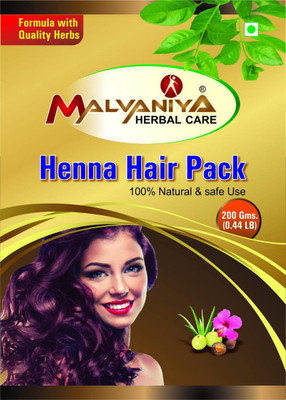 

Malvaniya Herbal Care Henna Powder Hair Pack 100% Natural (MIX WITH 9 HERBS) 200 Grams Hair Color(Brown)