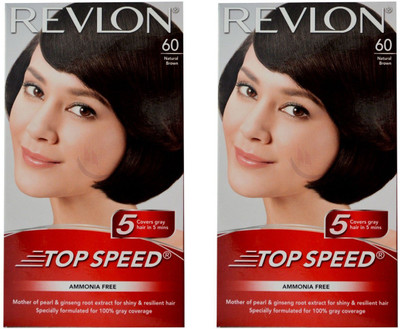 

Revlon Top Speed Hair Colour Natural Brown 60 Pack Of 2 Hair Color(Brown)