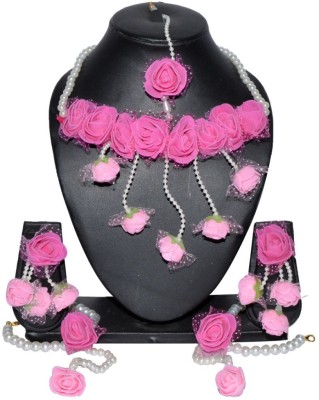 Tingoking Fabric Pink Jewellery Set(Pack of 1)