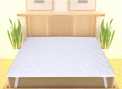 KUBER INDUSTRIES Elastic Strap Single Size Waterproof Mattress Cover(White)