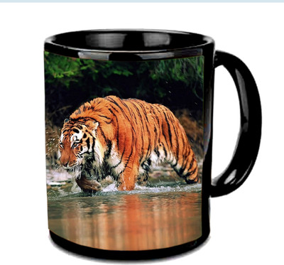 

Raj Laxmi Water tiger black Ceramic Mug(350 ml)