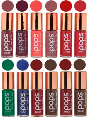 

Ramble Pops color Nail Polish Combo set 10058 Multicolor(Pack of 12)