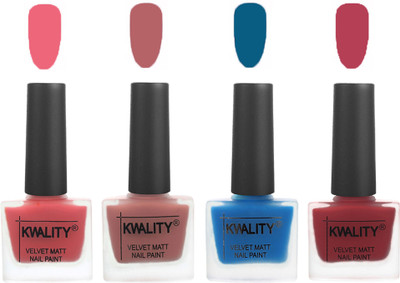 

Kwality Multicolor Matte Nail Polish Combo 2901202082 Nude Pink,Dark Nude,Peacock Blue,Rani Pink(Pack of 4)