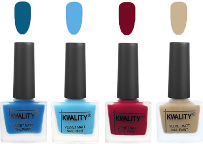 

Kwality Multicolor Matte Nail Polish Combo 2901202093 Peacock Blue,Light Blue,Berry ,Nude(Pack of 4)