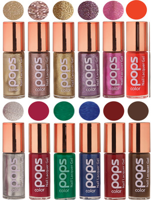 

Ramble Pops color Nail Polish Combo set 10009 Multicolor(Pack of 12)