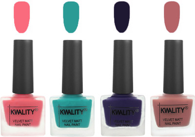 

Kwality Multicolor Matte Nail Polish Combo 2901202046 Frozen Pink,Sea Green,Royal Blue,Dark Nude(Pack of 4)