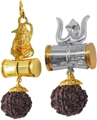 Shiv Jagdamba Gold-plated Brass, Wood Pendant Set