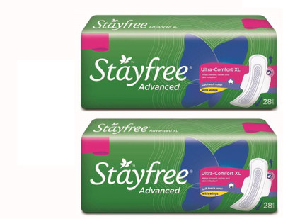 

Stayfree Advanced XL Wings Sanitary 28+28 Pad Sanitary Pad(Pack of 2)