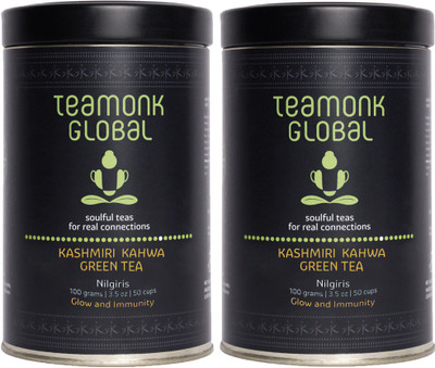 

Teamonk Global Nilgiri Kashmiri Kahwa Green Tea for Weight Loss, 60 Teabags -Pack of 2 Herbs Green Tea(60 Bags, Tin)