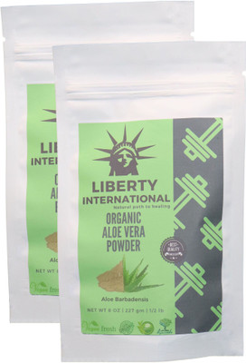 

LIBERTY INTERNATIONAL Organic Herbal Aloe Vera Powder For Smooth Hairs & Soft Skin . Skin & Hair Care (2 X 227 Gm) C5(454 g)