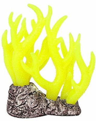 

SRI Artificial Silicone Coral Aquarium Decoration Underwater Ornament for Fish Tank (Flourscent Green) Aragonite Unplanted Substrate(Green)
