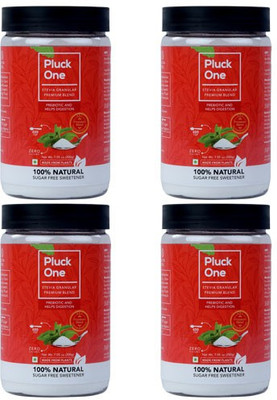

Pluck One Stevia Premium Blend - (200 gms/400 tsp) - 100% Natural Sweetener with Prebiotic | Zero Calorie | Sugar Substitute | Diabetic friendly Sugar Free | Stevia + Inulin (Chicory Root) | Superior Purity, Pack of 4 Sweetener(800 g, Pack of 4)