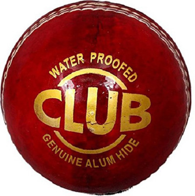 CLUB Water Proofed Geniune Alum Hide Cricket Leather Ball(Standard, Pack of 1, Red)