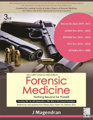 Forensic Medicine Nothing beyond for PGMEE (New SARP Series for NEET/NBE/AI)(English, Paperback, J Magendran)