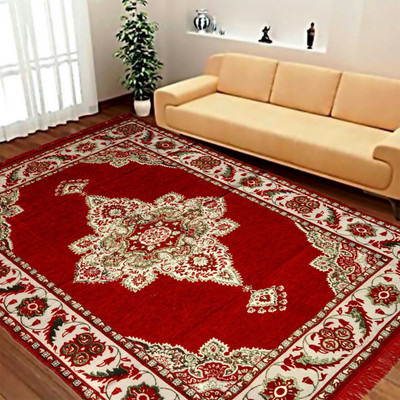 

ABhomedecor Maroon Chenille Carpet(135 cm X 215 cm)
